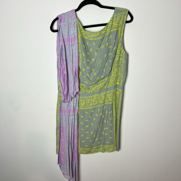 Natasha Zinko Mini Sleeveless Dress Logo Colorful  Size 44 - Picture 1 of 10